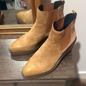 Cecelia NY Camel and Brown Leather Ankle Boots
